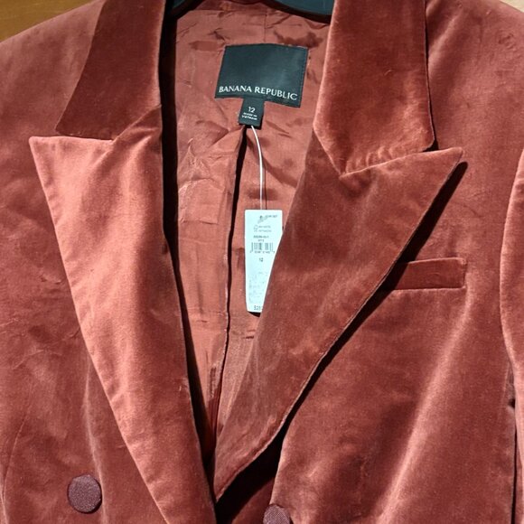 Banana Republic Blazer Sz 12 Red / Wine  BurgundyTailered  Jacket Cardigan $280 - Picture 6 of 13
